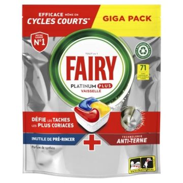 Таблетки за съдомиална Fairy Platinum Plus 71бр Лимон