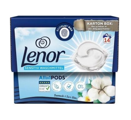 Капсули за пране Lenor 14бр Sensitive Cotton & Tiare