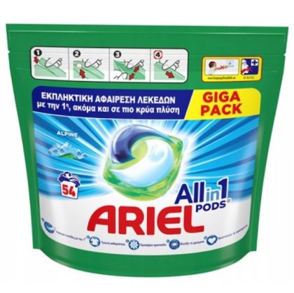 Капсули за пране Ariel 54бр Алпин