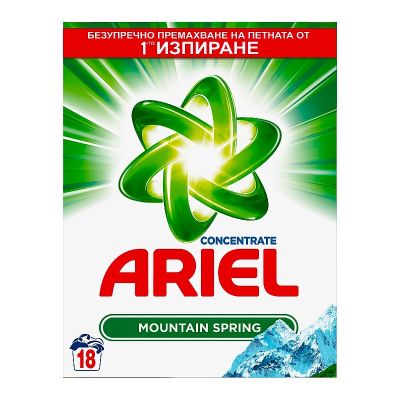 Прах за пране Ariel Mountain Spring 18пр 1.17кг за бяло пране