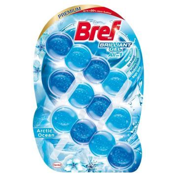 Топчета за тоалетна чиния Bref Brilliant Gel 3бр Океан