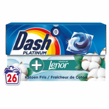 Капсули за пране Dash Platinum Lenor 4в1 Памук