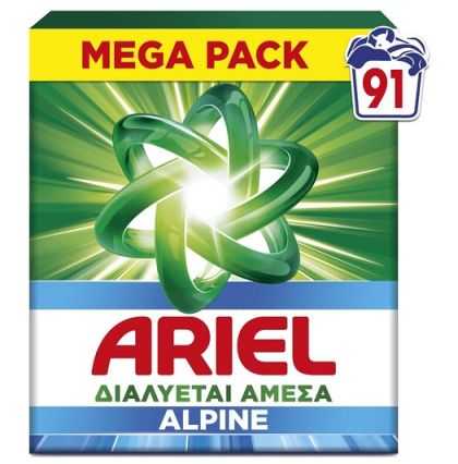Прах за пране Ariel 91пр 5.90кг за бели дрехи (гръцки)