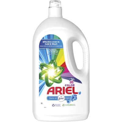 Течна прах Ariel 80пр 4л с Ленор за цветни дрехи