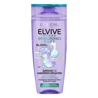 Шампоан Loreal Elvive 400мл Hydra Hyaluronic Pure