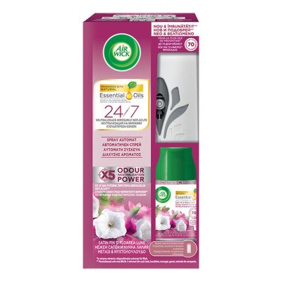 Ароматизатор за стая + пълнител 250мл Air Wick Satin & Moon Lily